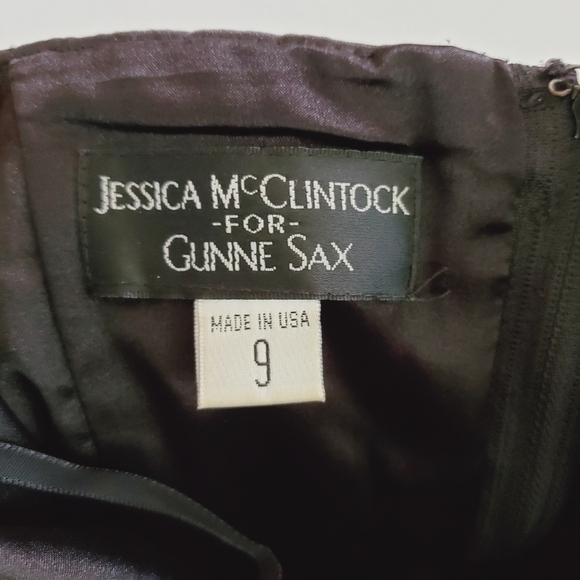 7508 * Jessica McClintock Gunne Sax Strapless Lace Overlay Dress Size 9 Vintage - Picture 3 of 10